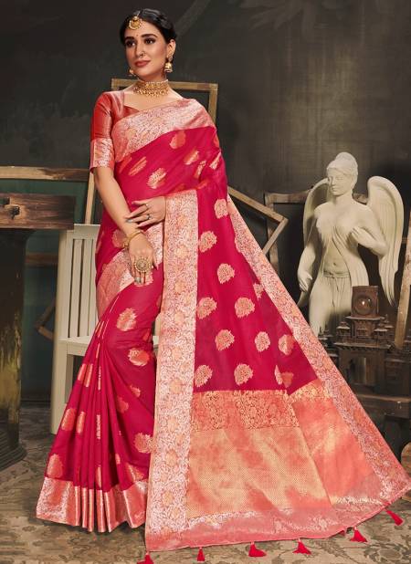 Pink Colour ASHIKA GEETANJALI Festive Wear Fancy Cotton Silk Designer Saree Collection G 06